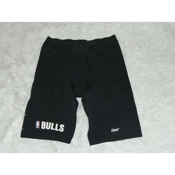 Bike  Chicago Bulls Logo Shorts Mens Adult Large Black Vintage‎ Retro NBA 90s - Picture 1 of 6